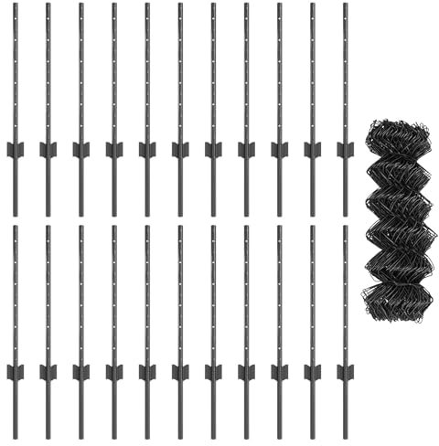vidaxl Grey Chain Link Fence with u Posts 0.6x25 m Steel Outdoor Fencing