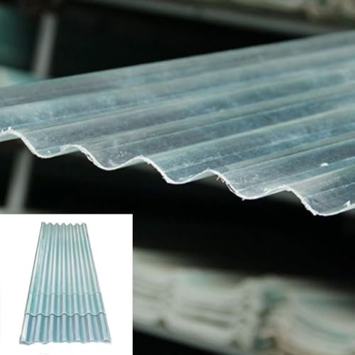 Panneau de toiture Transparent, épaisseur 0,05, tôle ondulée FRP, revêtement de toiture Silencieux, Panneau Transparent imperméable pour Serre, abri de Jardin (15 pièces, 90 x 120 cm)