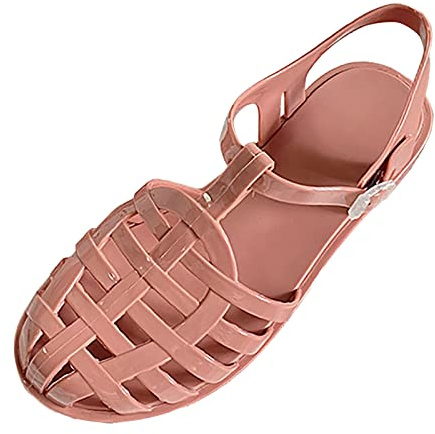 sommarsandaler dam transparent plast enfärgad strand strand utomhus fritid, rosa, 38 EU