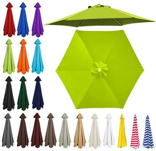 2m/2.30m/2.5m/2.7m/3.0m/3.5m Replacement Parasol Canopy, Garden Umbrella Replacement Top Cover, 6/8 Arms Umbrella Cloth Fabric for Sunshade, Water Resistant, Fits Various Frames(Grass green,8ribs:2.5m