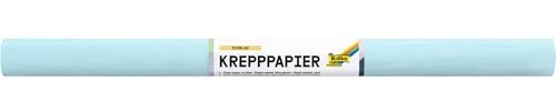 folia 824130 - Krepppapier in Eisblau, 10 Rollen aus FSC-Mix Papier, je Rolle ca. 50 x 250 cm, 32 g/m², nassfest, elastisches Kreppband mit rauer Oberfläche zum Verzieren und Dekorieren