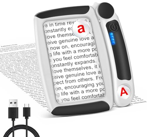 NZQXJXZ Lupe mit Licht, 5X 10X 45X Leselupe mit Licht für Senioren Groß, Lupenbrille mit 20 Ultra-hell und Dimmbare LED Leuchten, Handleselupe zum Einklappen, Ideal zum Lesen, Bücher, Sehschwäche