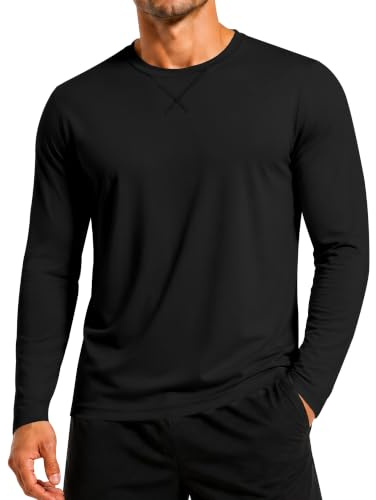 Holure Herr 1-/3-/5-pack bomullströjor för män, långärmade rundhalsade casual-t-shirts, klassiska regular-fit-skjortor, basics för vintern, XL