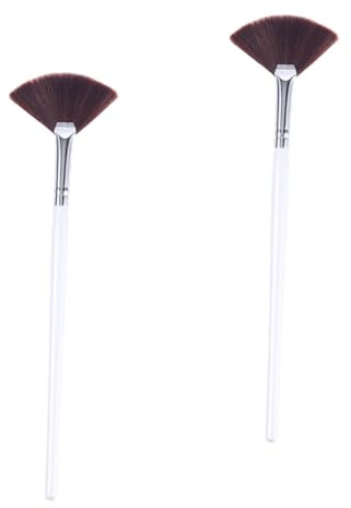 WEKADRIN Juego de 2 Brochas para Mascarilla Facial de Fibra Sintética de Color Claro, Aplicador Ligero y Eficaz para Mujeres en Cuidado Facial