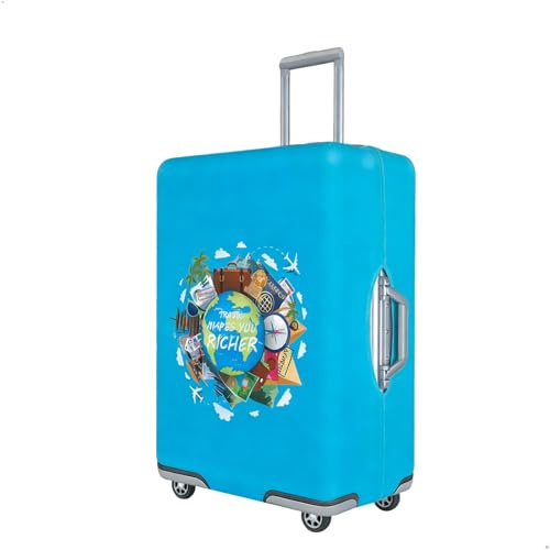 Funda para Maletas, Elástica para Funda Maleta, Funda Protectora para Maleta de Viaje, Funda Lavable para Equipaje, Funda para Equipaje con Cremallera y Banda Elástica, 18-21 Pulgadas, S