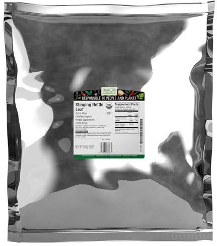 Frontier Co-op Organic Stinging Nettle Leaf, Cut and Sifted, For Making Nettle Tea, Kosher | 16 Ounce (Pack of 1)