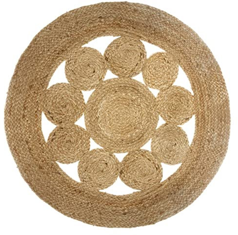 Atmosphera - Tapis ajouré Esra en Jute D80 cm