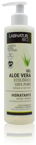 Gel de Aloe Vera Ecológico 250 ml. Hidratante y Regenerador Natural. Ideal para Todo Tipo de Pieles. Producto Vegano y Certificado Bio. Labnatur Bio.