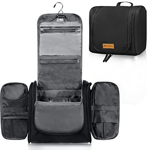 Kulturbeutel für Damen und Herren, Wasserabweisende Reise-Make-up-Tasche mit Haken zum Aufhängen, kompakte Reise-Kulturtasche, Make-up-Organizer-Tasche für Kosmetika