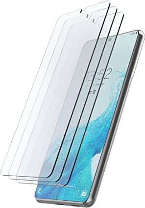 Hama S23 Tempered Glass Screen Protector, 3-Pack, Absorbs Shocks, Scratch-proof, Fits in All Cases, Electrostatic Hold, Hama Quality
