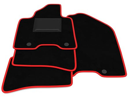 Fußmatten kompatibel mit Kia Sportage 2016-2021 Roter Rand Automatten Kit Individuelle Fußmatten Set Velours Autoteppich