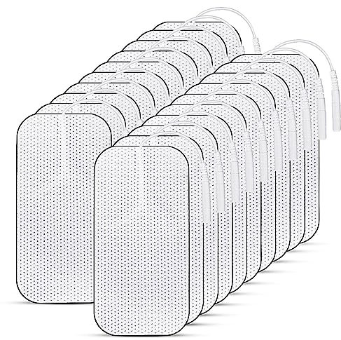 Tens Elektroden Pads, 20 Stück Selbstklebende Elektroden Tens Gerät, 40 x 80 mm Tens Elektroden wiederverwendbar zur Linderung von Muskel,Rücken und Gelenkschmerzen Kompatibel mit den Meisten TENS