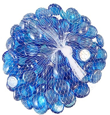 DECHOUS Sea Blue Flat Beads Glass for Aquarium Decor Fish Tank Gravels Multi-Function Craft Home Store Use