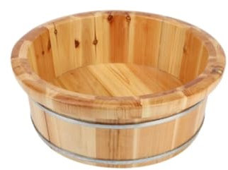 REIFOR Bain De Pied Bassine Pied Seau De Bain De Pieds en Bois Bassin De Pédicure Massage des Pieds en Bois Naturel Baril De Bain De Pieds pour Le Soin des Pieds Bassine Bain De Pied