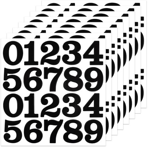 BINLINHONGO 160 Pcs Black Number Stickers, 8 Sheets 2 Inch Self-Adhesive Vinyl 0-9 Sticker Decals for Scrapbook, Mailbox, Doors, Address,Crafts and Outdoors