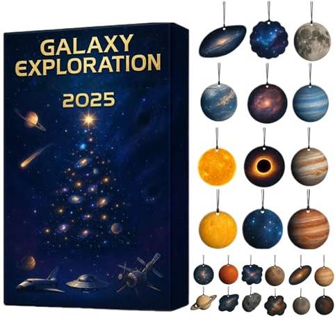 Cosmic Pendant - Planet Countdown Ornament for Festive Fun, 2025 Space Advent Acrylic Calendar with 2D Collectible and Astronomical Theme for Friends Students Schoolbag Decoration