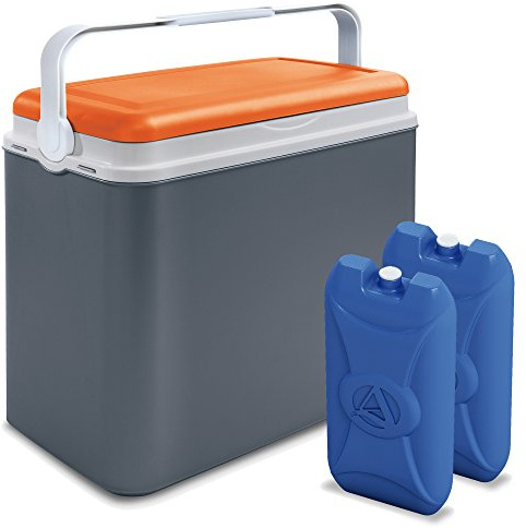 URBNLIVING 24L Cooler Box Insulated Picnic Cool Box with Carry Handle Ice Pack Divider Camping Beach BBQ Food & Drinks Storage
