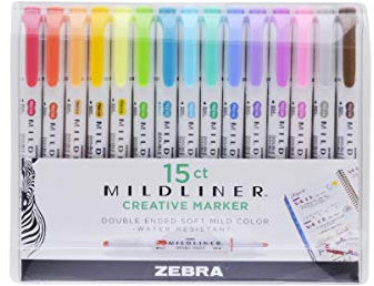 Zebra Mildliner - Double Ended Highlighters - 15 Pack