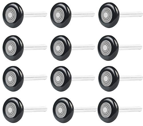12 Packungen von 5,1 cm schwarzen Garagentorrollen, Eau Nylon Garagentorräder für 5,1 cm Garagenschiene, Ersatz mit versiegeltem 6200ZZ Kugellager und Nylon-Schalen