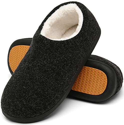 Mishansha Hausschuhe Herren Winter Pantoffeln Gr.39-48 | Memory Foam,Warme Gefütterte Puschen,Rutschfeste,Geschlossen,Winter Slippers,Indoor Outdoor