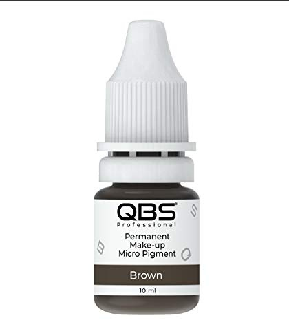 QBS - Pigmente für Microblading der Augenbrauen, 10 ml, zur Verwendung mit Maschine und von Hand, Auswahl von 9 Farben, Produkte für semi-permanentes Make-up, Farbe: Kastanie (Braun)