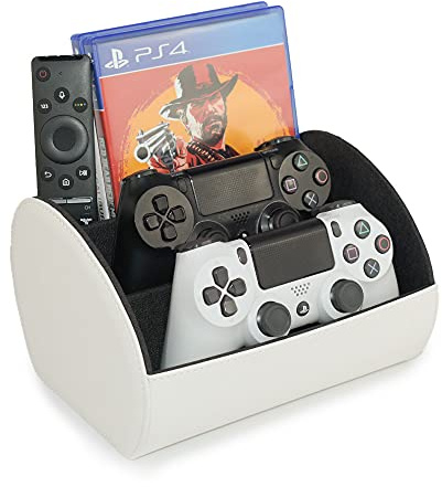 Gaming Controller Holder Stand and Charging Place for PS4, PS5, Xbox, Switch Controllers Large Remote Control Holder and Organizer – CEG-31 Park & Play White by Connected Essentials