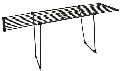 BigDean Teleskop Bettwäsche Wäscheständer mit Rollen - ohne störende Querstrebe - Dark Edition 20m ausziehbar - Flügelwäscheständer Wäschetrockner