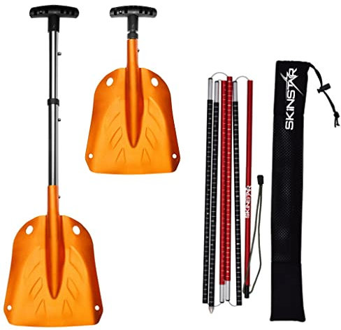 SkinStar Sonde d'avalanche 260 ou 320 cm et pelle à neige pliable en aluminium léger et compact