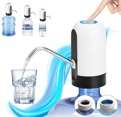 Dispensador de Agua, Grifo eléctrico para garrafas de Agua fría, Bomba dosificadora con Dos adaptadores. 5.7L, 10L, 11.3L, 15L, 18.9L.
