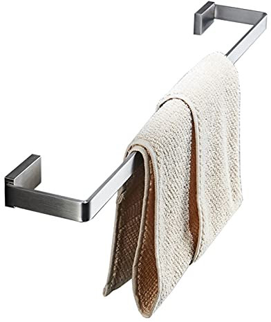 Handtuchstange aus Edelstahl, 40 cm, 50 cm, 60 cm, 70 cm, 80 cm, Handtuchstange, an der Wand montierter einzelner Handtuchhalter für Badezimmer oder Küche, gebürstetes Silber-Finish/80 cm