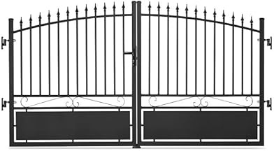 Easy CLÔTURE Portail de clôture Porte de Jardin Style Fer forgé barrière Aluminium avec Serrure 4m00 Noir