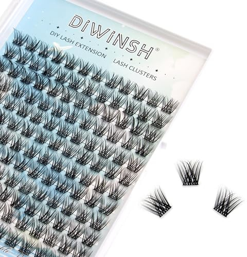 DIWINSH Kurzer Wimpern Cluster 144 Pcs 12mm Natürliches Wimpern Extensions