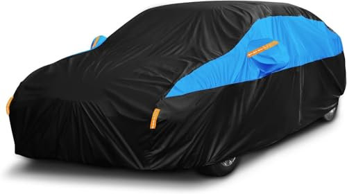 Car Cover Waterproof All Weather for Automobiles,10 Layers Outdoor Full Exterior Cover Rain Sun UV Snowproof Protection with 2 door Zipper Cotton Mirror Pocket, Fit SUV Length(190-200/485-510cm)