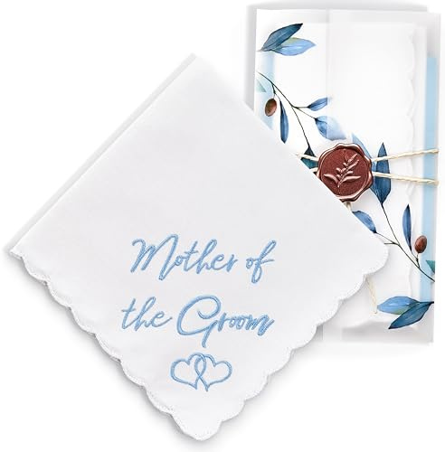 W&F GIFT Hochzeits-Taschentuch, 30,5 x 30,5 cm, etwas Blau für die Braut am Hochzeitstag, lustiges Hochzeitsgeschenk