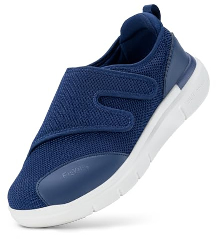 FitVille Extra Anchos Zapatos Diabéticos para Hombre Zapatillas Antideslizantes para Pies Hinchados Zapatos Especiales para Diabeticos Hombre Aliviar el Dolor de Pies Azul 42 EU Ancho