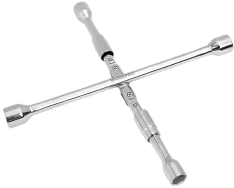 Chiave per dadi ruota a 4 vie, chiave per dadi ruota | Utensili per riparazione pneumatici a 4 vie in acciaio al carbonio | Rimozione dei dadi ruota portatile e robusto, versatile e robusta