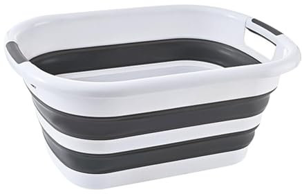 Cubo de basura de camping, recipiente plegable para lavar platos, cesta de ropa sucia multifuncional, cuenca plegable | Contenedor de almacenamiento que ahorra espacio, cesta organizador de cesta de