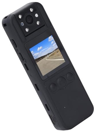 Jiawu Caméscope de Poche, Caméras Corporelles avec Enregistrement Audio et Vidéo, Objectif Rotatif à 180°, écran True HD 1080P 1,3 Pouces pour Lire la Caméra Corporelle pour L'extérieur