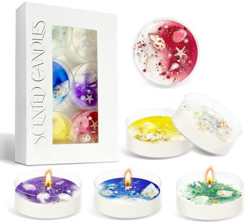 ForarTronics Duftkerzen|Geschenke für Frauen Dekorativ sojawachs Kerzen Duft Geschenkset Frauen,6pcs Mediterrane Kerzen Deko,Kerzen Set Lavendel,Orangenblüten