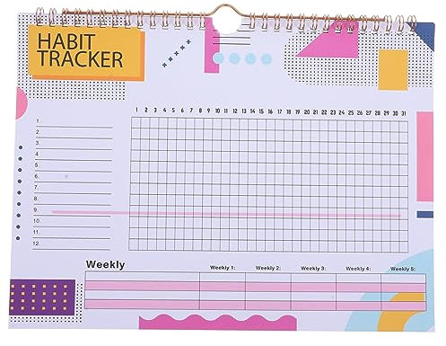 DIYEAH Tracker Delle Abitudini Cartaceo Non Datato Planner Mensile Ampio Spazio Per Appunti e Calendario Per Monitoraggio Quotidiano Adatto Per Pianificazione Personale e Obiettivi