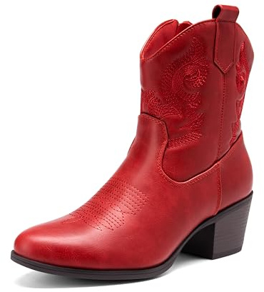DREAM PAIRS Women's Block Heel Round Toe Ankle Boots | Latex insole, TPR outsole, Wedge heel, Classic style, 2.17 inch shaft, Side zipper