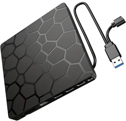 Qaonsciug Graveur de disque multifonction USB de type C pour bureau ou voyage, plaisir multimédia, usage professionnel