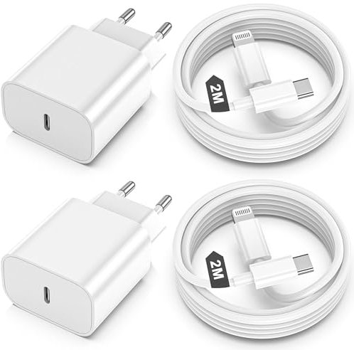 2Pack Caricatore for iPhone 14/13/12/11/XS/XR/X/SE, USB C Rapido Caricabatterie with 2m Cavo Spina Adattatore Alimentatore per Orginal Apple iPhone 14/13/12/11/Pro max/iPad/plus/Mini/10/9/8/7/6/5 SE