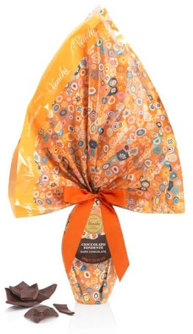 Venchi - Huevo de Chocolate, 60% Sabor Chocolate Negro, con Sorpresa, Diseño Gráfico de Murrine de Venecia, Sin Gluten, Vegano, 350 gr, Colección Pascua, Idea Regalo