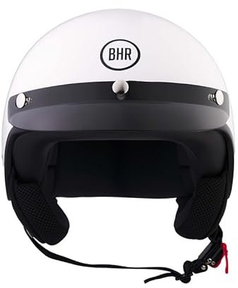 BHR Helm Demi-Jet 839 - Helm Scooter ECE 22.06 Zulassung mit Front- und Micrometrischer Auslösung - Weiß M