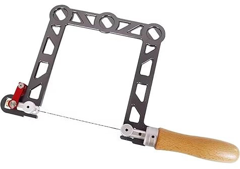 LeTkingok Sega Da Traforo Tipo U, Telaio in Lega di Alluminio e Lame di Ricambio in Filo Diamantato Da 130MM Utensile Da Taglio per La Lavorazione Del Legno per Pannelli di Legno in Plastica