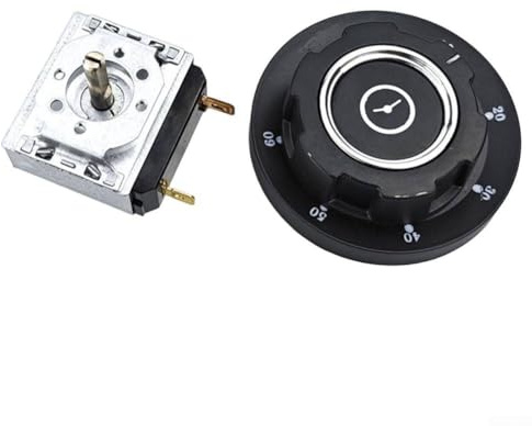 Interrupteur minuteur 30/60/90/120 min pour four à micro-ondes avec sonnette mécanique AC 250 V 16 A, pour fours électriques (60 minutes)
