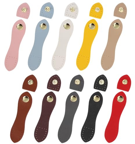 10 Sets Leder Schnappschnallen,Leather Buckles Knopfverschluss 10 Farben PU Leder Verschlüsse zum Aufnähen Druckknopfverschluss Geldbörsenverschlüssen für Handyhülle Brieftasche Heimwerkerarbeiten