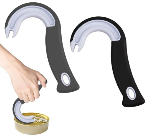 LLMSIX 2pcs Can Openers for Seniors, Soda Can Opener, Complete Cover Easy Tab Openers with Anti Slip Grip for Opening of Canned Beverages and Protection of Nails