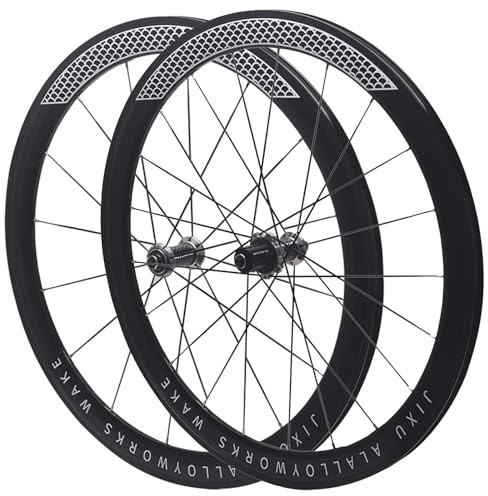 Racercykelkolfiberhjul 700C 30/40/50 Mm Dubbelskiktad Cykelfälg Aluminiumlegering Snabbkoppling C/V/fälgbroms Cykelhjul 7-12-delade Hjulset(Silver,50mm)